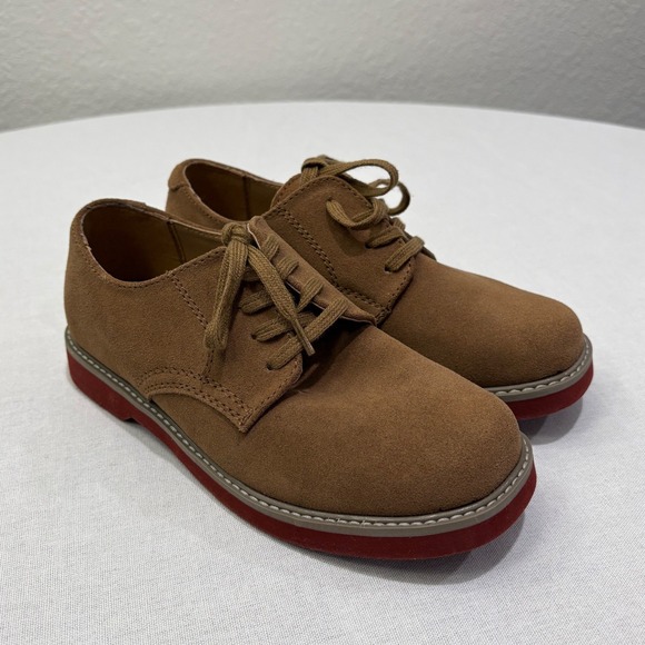 Sperry Top-Sider Other - Sperry Top-Sider Caspian Boys Tan Suede Oxford Dress Shoes Red Sole Size 4M NWOT